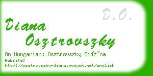 diana osztrovszky business card